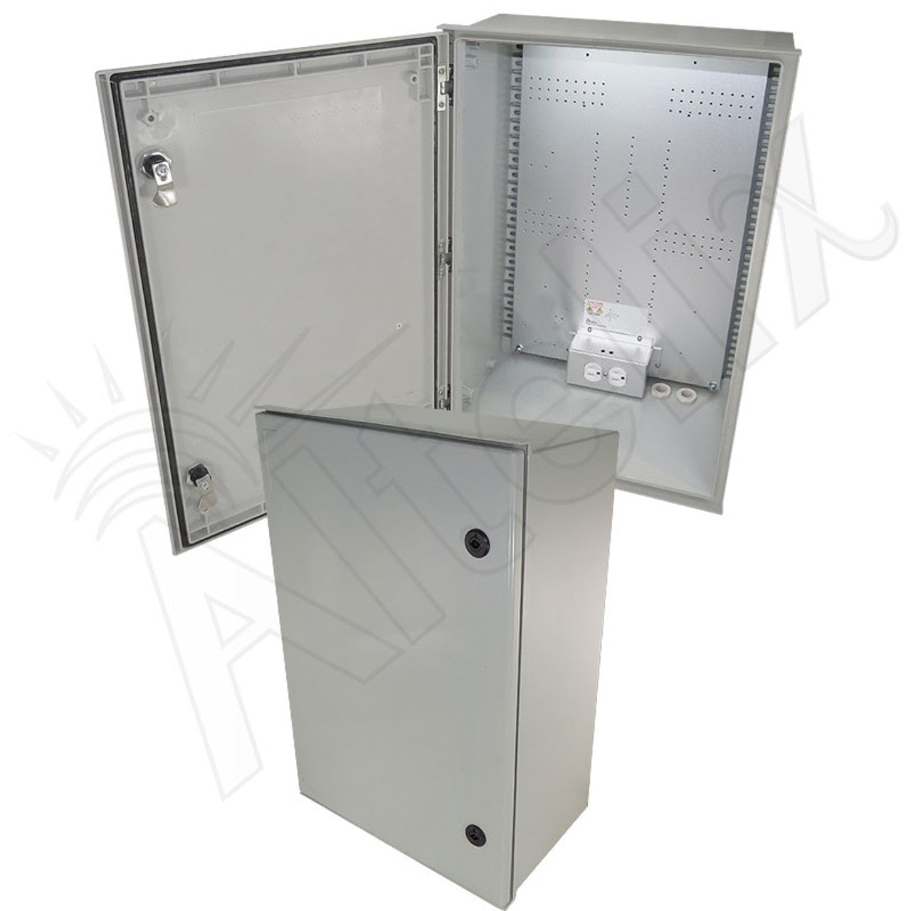 Altelix NEMA 3X Fiberglass Weatherproof Enclosure with Equipment Mounting Plate & 120 VAC Outlets