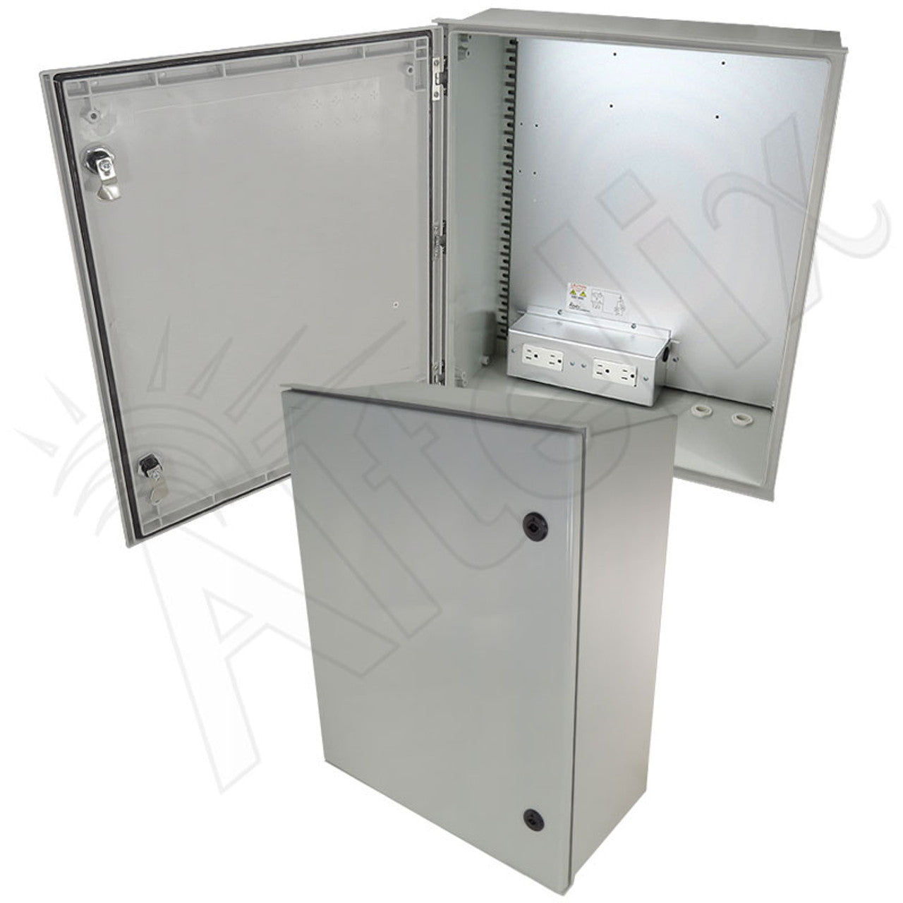 Altelix NEMA 3X Fiberglass Weatherproof Enclosure with Equipment Mounting Plate & 120 VAC Outlets