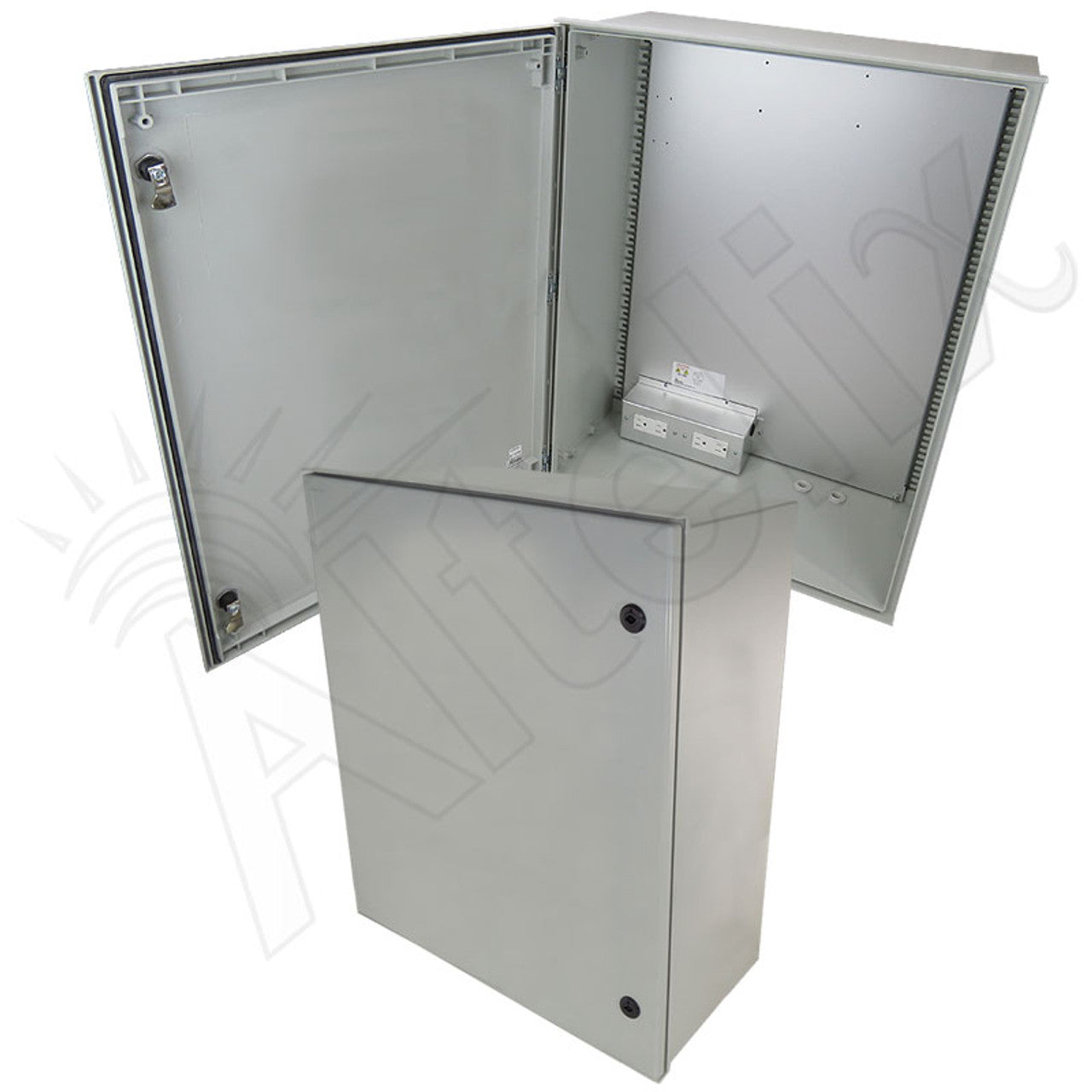 Altelix NEMA 3X Fiberglass Weatherproof Enclosure with Equipment Mounting Plate & 120 VAC Outlets