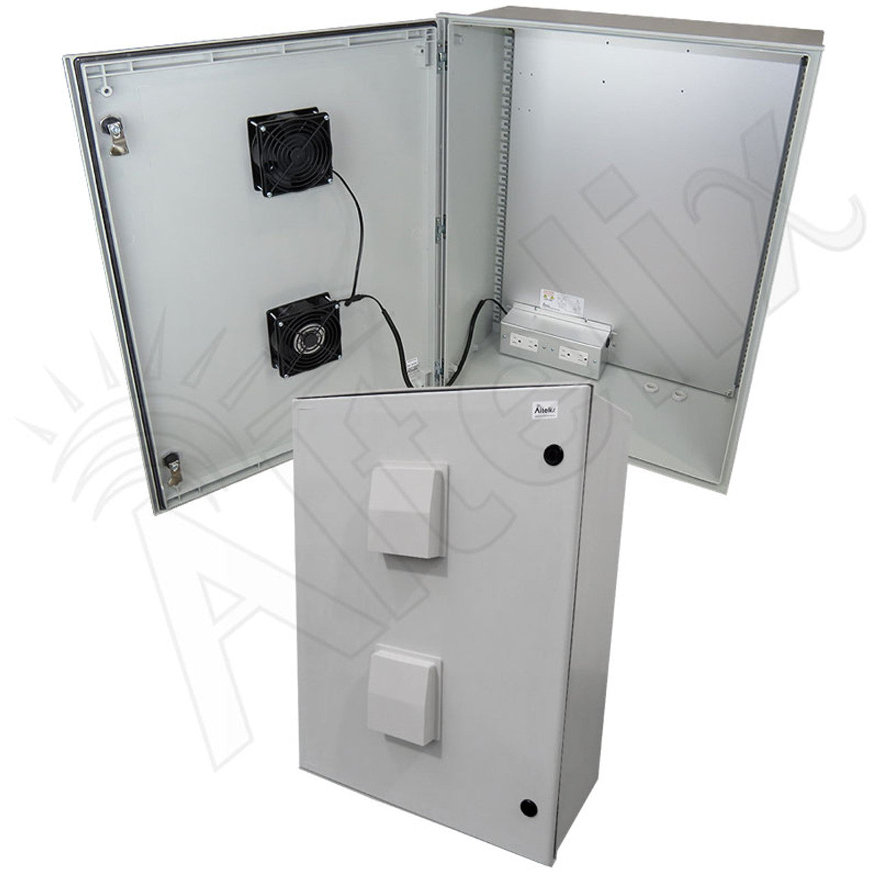 Altelix Vented Fiberglass Weatherproof NEMA Enclosure with Cooling Fan & 120 VAC Outlets