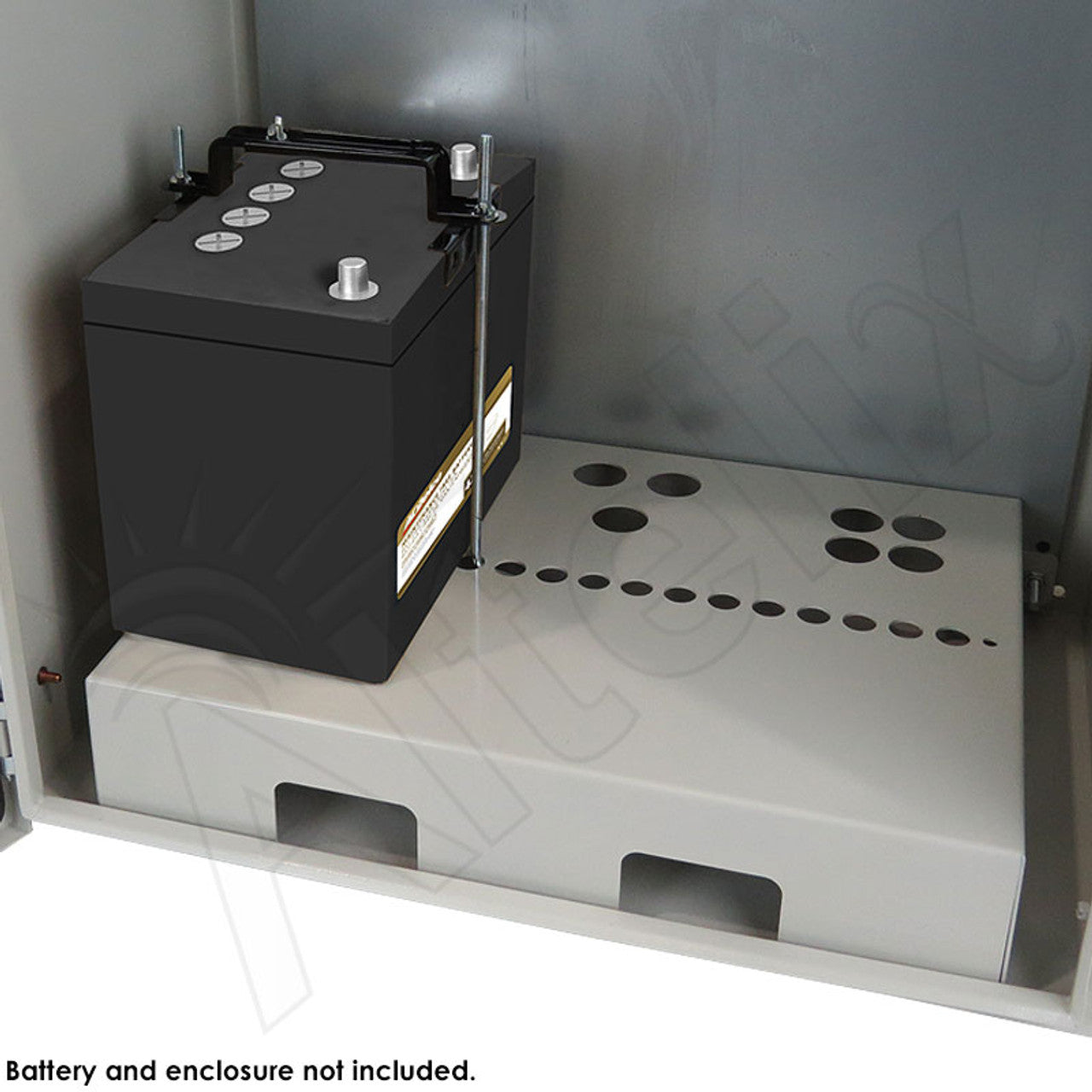 Steel Battery/Utility Shelf with Adjustable Battery Hold Down for NS Enclosures