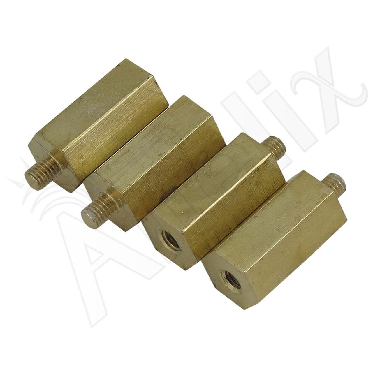 1 Inch (25mm) Brass Hex Standoff, M5 Thread - 4-Pack