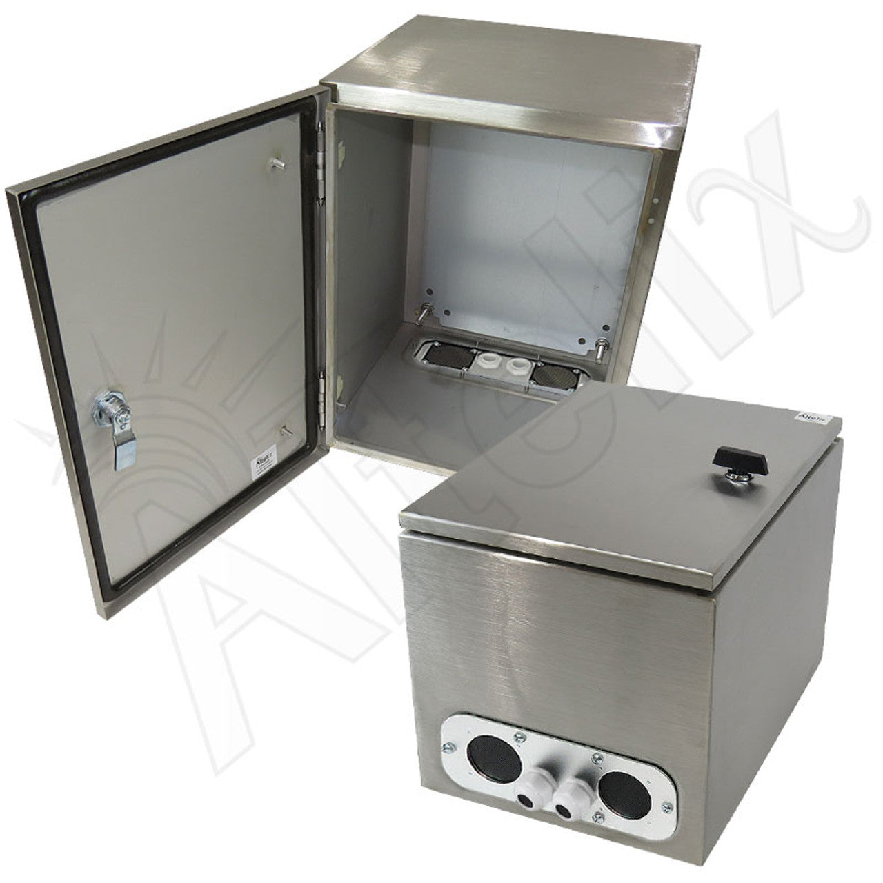 Altelix Vented Stainless Steel Weatherproof NEMA Enclosure with Steel Equipment Mounting Plate