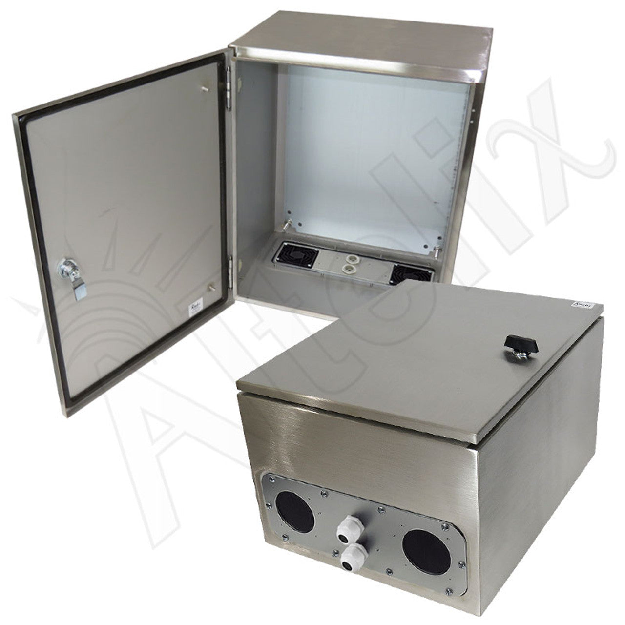 Altelix Vented Stainless Steel Weatherproof NEMA Enclosure with Steel Equipment Mounting Plate