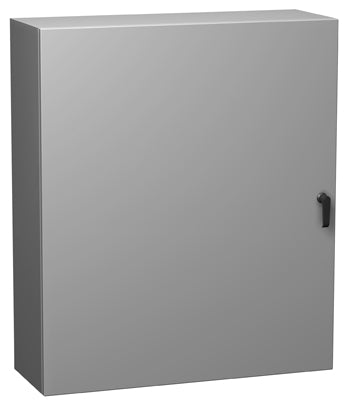 Eclipse Series    Type 4 Mild Steel  Painted Steel Wallmount Enclosures with Hinge Door and Quarter Turn/Handle Light Gray